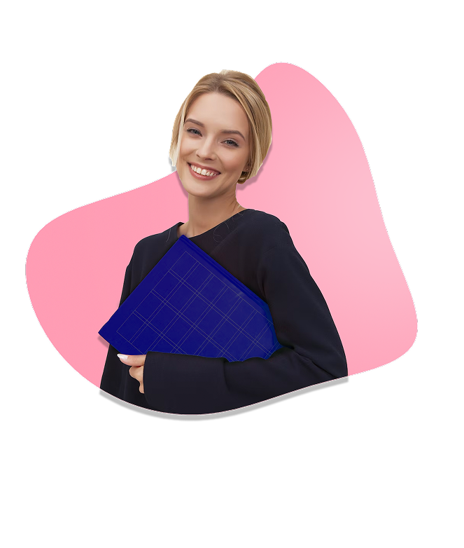 Professional woman holding documents